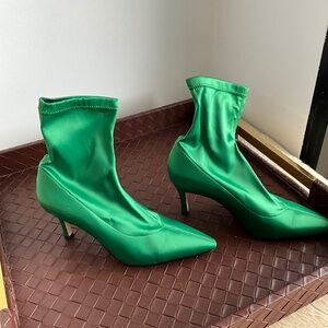 Emerald Green Beautiful Heeled Ankle Booties